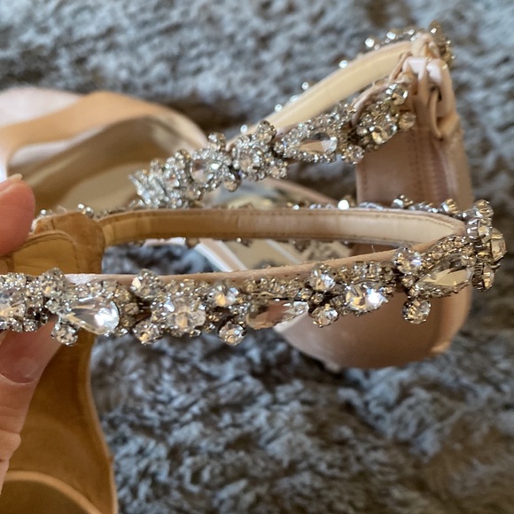 Crystal Ankle Kitten Heel Sandals - Picture 3 of 5